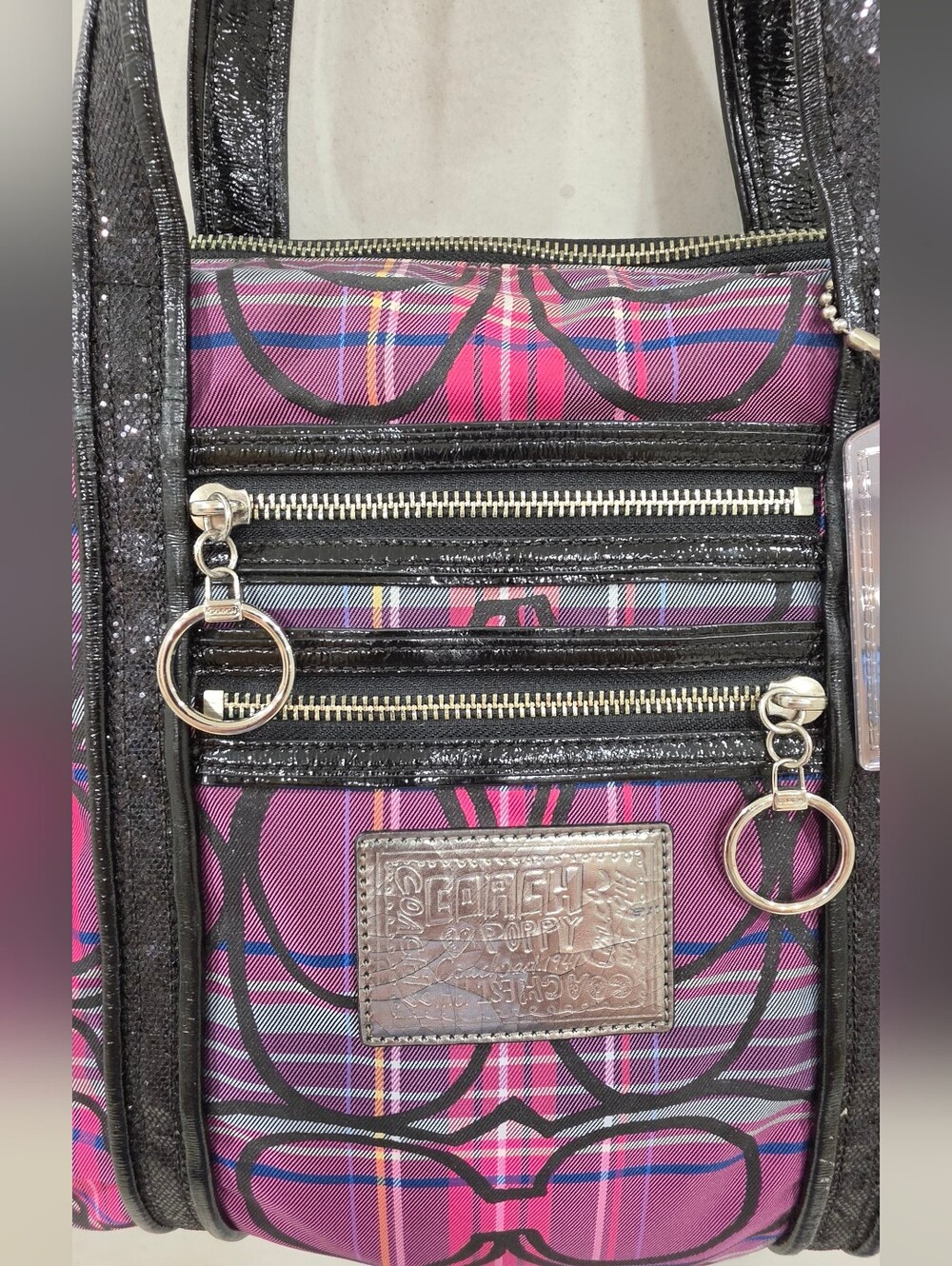 Coach Vintage Y2K Poppy Large Tartan Shoulder Handbag - Picture 3 of 10